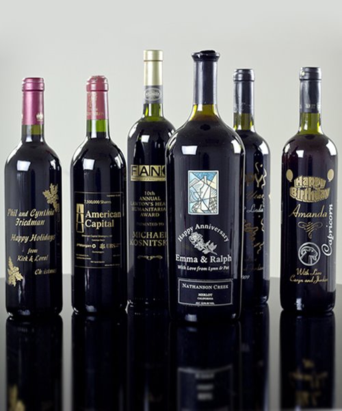 glass etching wine bottles
