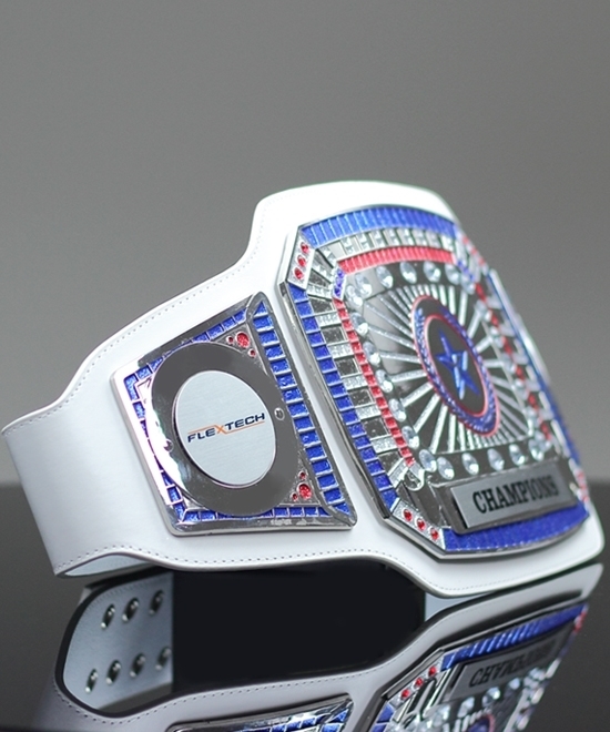 Championship Award White Leather Belt