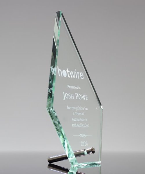 Laser Etched Glass Arrowhead Award