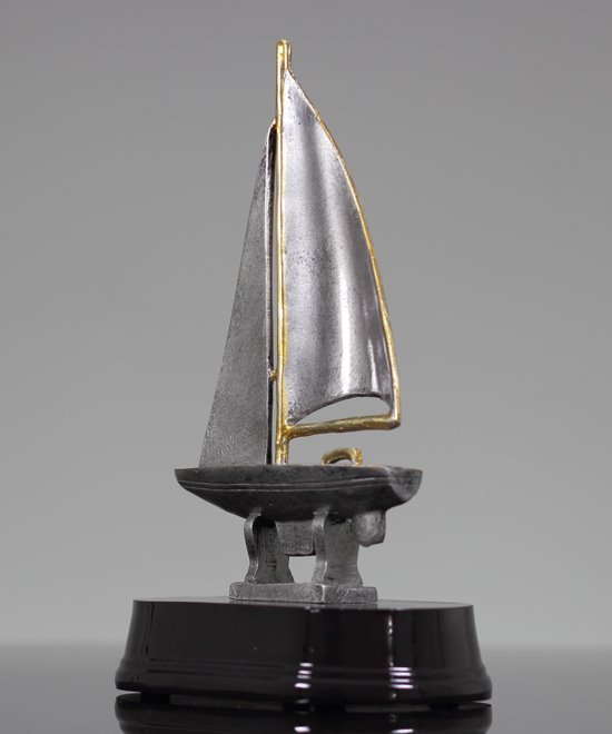 sailboat trophy blue