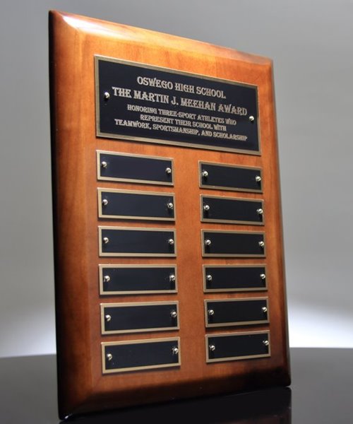 High Gloss Walnut Perpetual Name Plaque