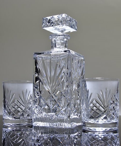 Galway Crystal Longford Decanter & 4 Glasses Set