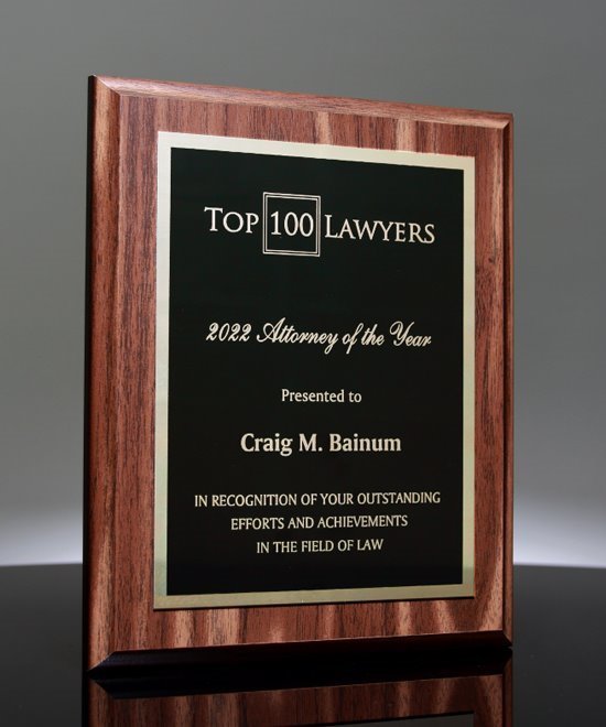 Traditional Walnut Finish Award Plaque