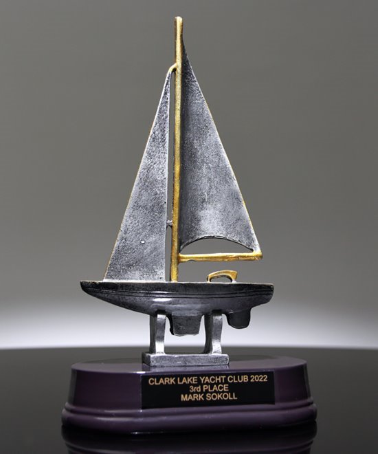 sailboat trophy blue