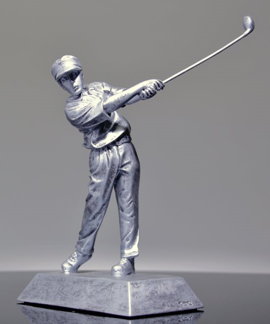 Platinum Golfer Tee Shot Trophy