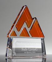 Picture of Custom Crystal Award - Amber Overlay