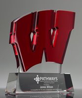 Picture of Custom Crystal Trophy - Red Overlay