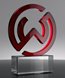 Picture of Custom Red Crystal Logo Award