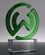 Picture of Custom Green Crystal Logo Award