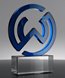 Picture of Custom Blue Crystal Logo Award