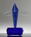 Picture of Custom Shaped Blue Crystal Airplane Award