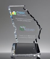 Picture of Custom Crystal State Shaped Award - Georgia