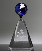 Picture of Mercer Blue Crystal Globe Award