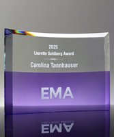 Picture of Two-Tone Crystal Crescent Award with Purple Base