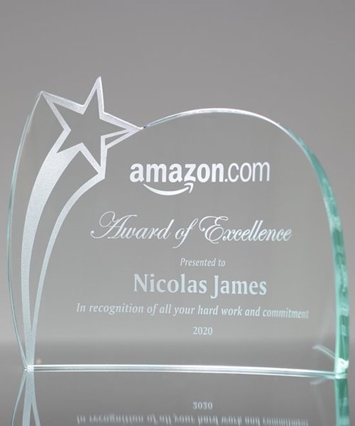 Picture of Curved Glass Star Award - Large Size