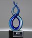 Picture of Deep Blue Helix Art Glass Trophy