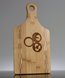 Picture of Custom Engraved Paddle Shaped Bamboo Cutting Board with Butcher Block Inlay