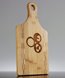 Picture of Custom Engraved Paddle Shaped Bamboo Cutting Board with Butcher Block Inlay