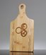 Picture of Custom Engraved Paddle Shaped Bamboo Cutting Board with Butcher Block Inlay