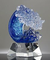 Picture of Force of Nature Art Glass Wave Award