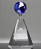 Picture of Mercer Blue Crystal Globe Award