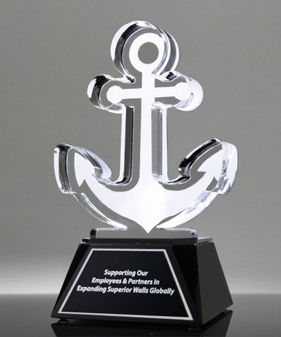 Acrylic Anchor Award on Crystal Base