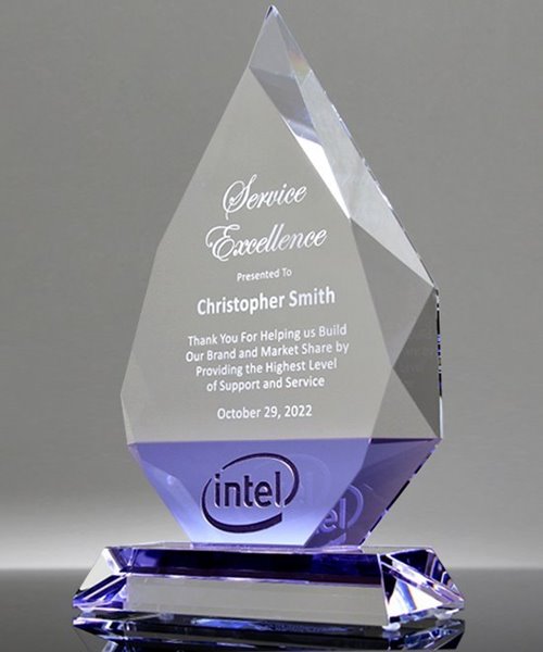 Picture of Beveled Purple Crystal Diamond Award