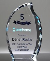 Picture of Faceted Crystal Flame Trophy - Full Color Imprint