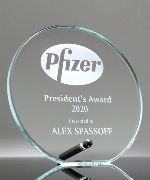 Picture of Laser Etched Glass Circle Award