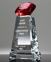 Picture of Diamond Sphere Red Crystal Award