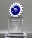 Picture of Silver Gear World Globe Crystal Plaque