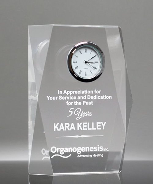 Picture of Faceted Acrylic Clock Award