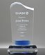 Picture of Wave Top Crystal Award with Blue Banner