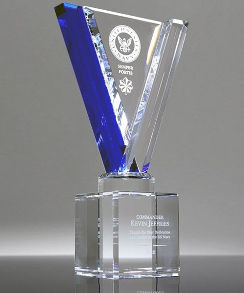 Picture of Military Glass Trophy - Dedicated Service Award