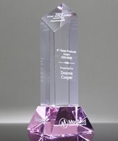 Picture of Diamond Tower Pink Crystal Award