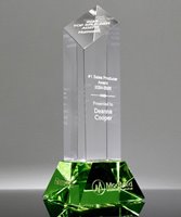 Picture of Diamond Tower Green Crystal Award