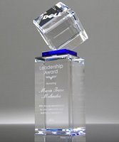 Picture of Elevate Blue Crystal Cube Award Tower