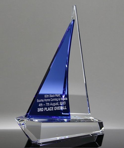 Picture of Azure Breeze Crystal Sailboat Award