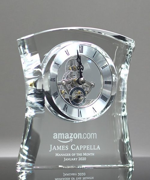 Picture of Custom Engraved Crystal Gift Clock