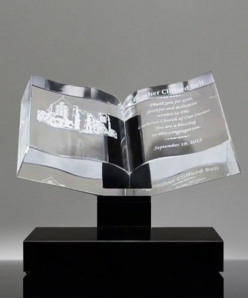 Picture of Open Book Crystal Award