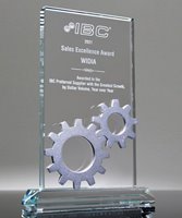 Picture of Silver Gears Glass Plaque