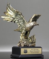 Picture of Gold Eagle Statue With American Flag