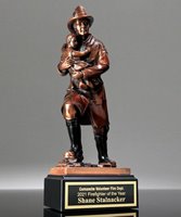 Picture of Fireman with Child Resin Trophy