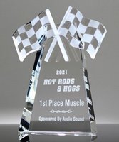 Picture of Checkered Flags Crystal Trophy