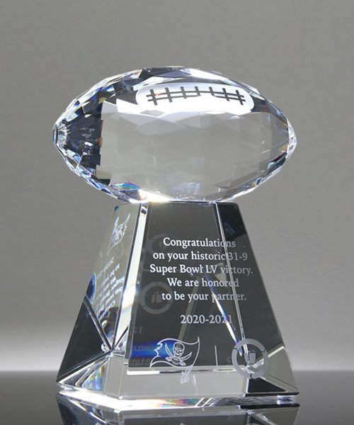 Picture of Faceted Crystal Football Award