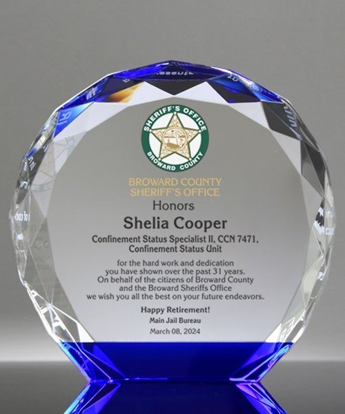 Picture of Law Enforcement Honors Round Crystal Award