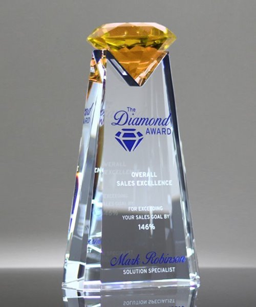 Picture of Essence Diamond Award - Amber Gold Crystal