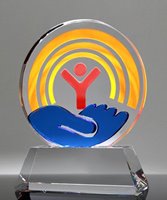 Picture of Silhouette Circle Custom Crystal Award