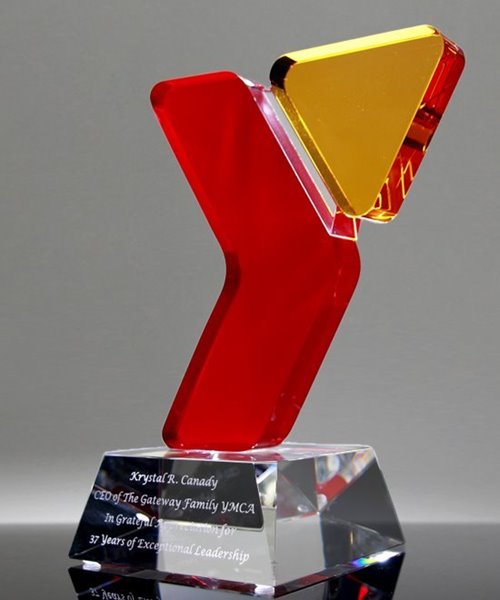 Picture of Custom Shaped Multi-Color Crystal Award