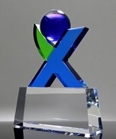 Picture of Custom Logo-Cut Crystal Trophy